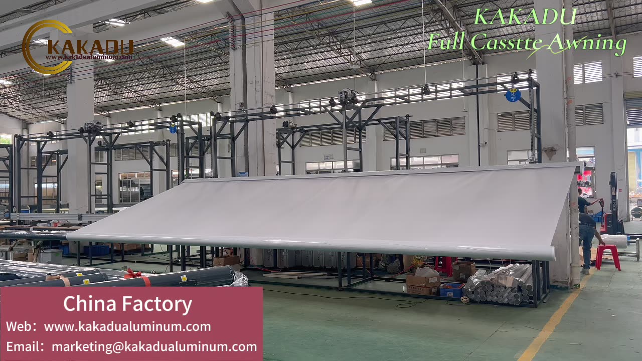 Kakadu Aluminum Motorized Full Cassette Awning Waterproof Patio Awning Durable Aluminum Awning