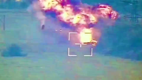 Russian Tank Hit With Missile Detonates