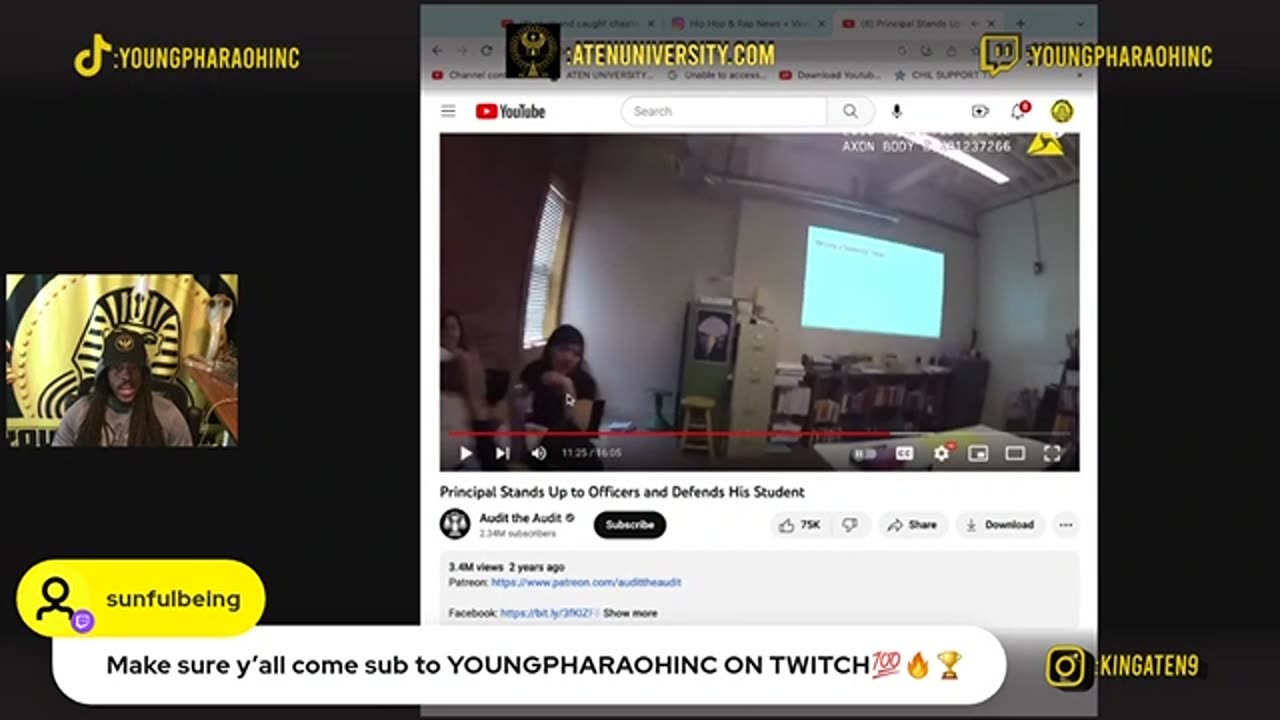 YOUNG PHARAOH- PRINCIPLE DEFENDS HIS STUDENTS FROM COPS!