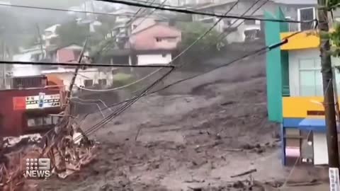 Residents missing after landslide in Japan | 9 News Australia