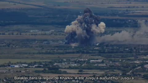 Il s'agit d'un très grand entrepôt de munitions des Rashists dans le Balaklea occupé dans la région