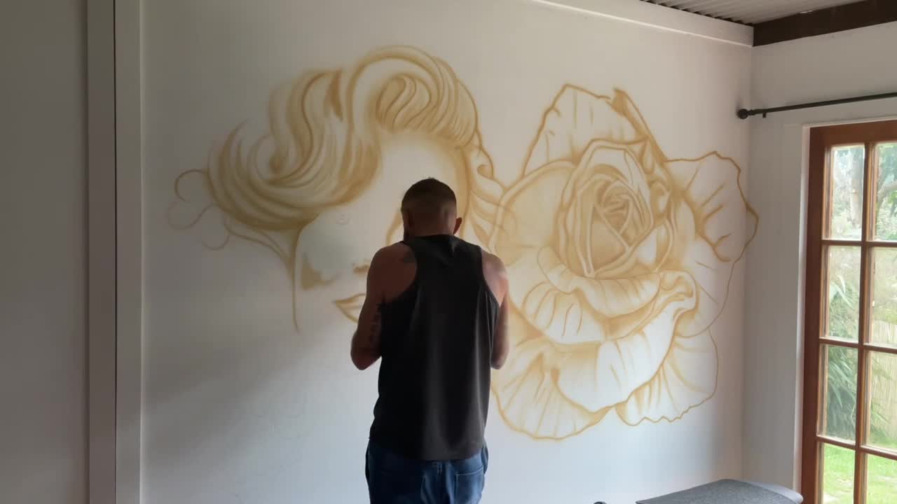 Freehand Airbrush wall mural, part 2