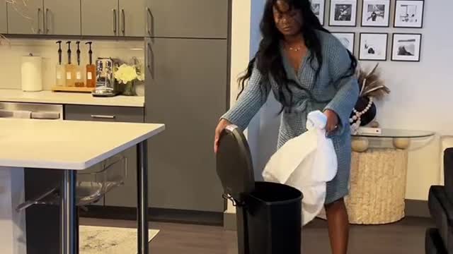 When my husband takes out the trash and forgets to put a bag in