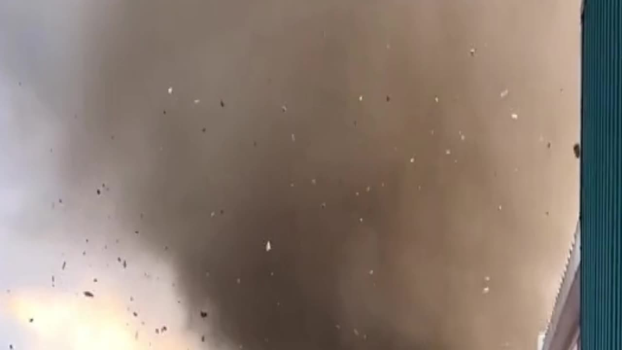 a huge tornado formed on the beach