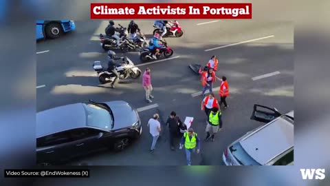 'Climate activists tried to block a highway in Portugal. Drivers quickly ended it.'