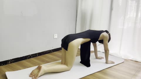 No Panty Home Yoga Exercise __ Dress Stretching Full Body