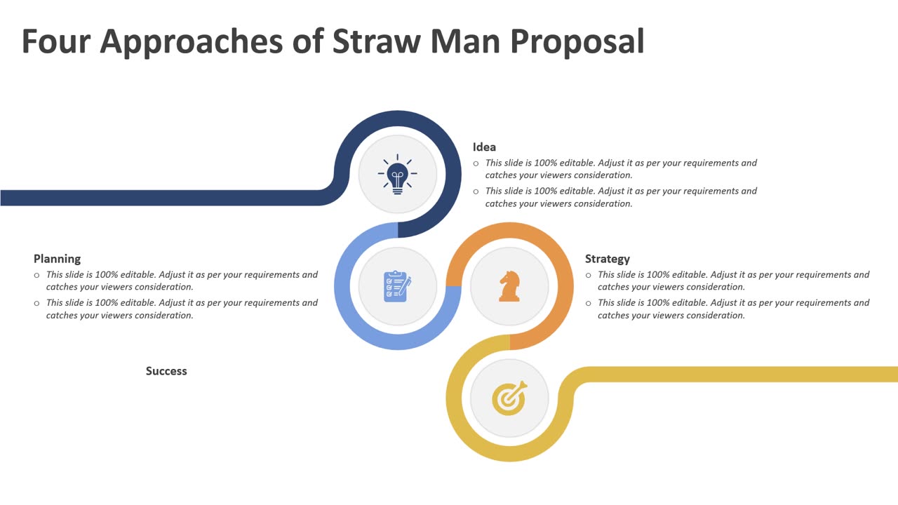 Four Approaches of Straw Man Proposal PowerPoint Template