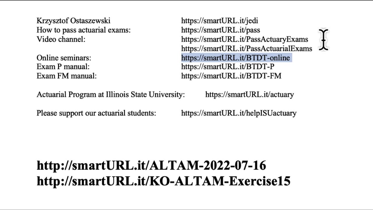 Exam ALTAM exercise for July 16, 2022