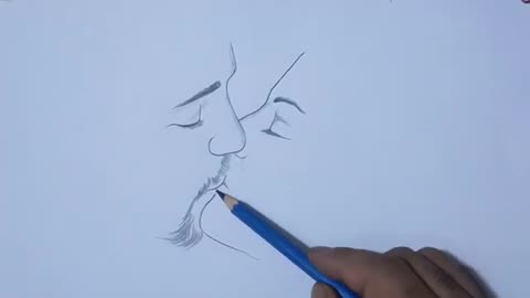 Pencil drawing of Romantic couple Artistic a couple drawing.