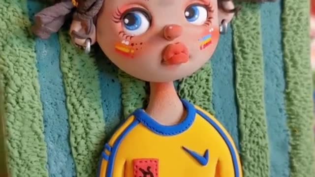 Angry black girl,is she cute#tiktok #foryou #DIY #handmade #handwork #clay #claydoll #claytutorial