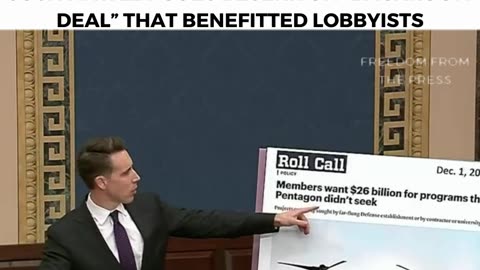 Josh Hawley EXPOSES Corrupt DoD Lobbyists Over $26 Billion Pentagon Raise