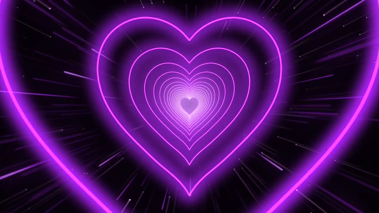 273. Purple Heart Background💜Neon Heart