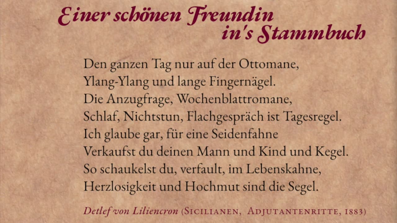 Einer schönen Freundin ins Stammbuch - Liliencron