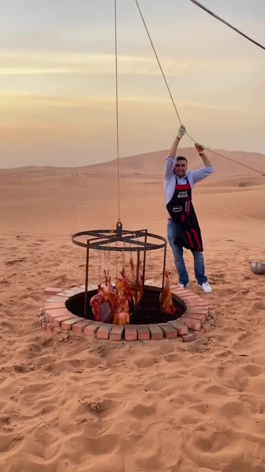 Mr. chief Dig and Build huge Oven in the middle of the dessert to cook delicious food.mp4