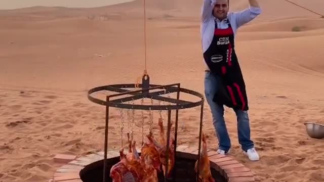 Mr. chief Dig and Build huge Oven in the middle of the dessert to cook delicious food.mp4