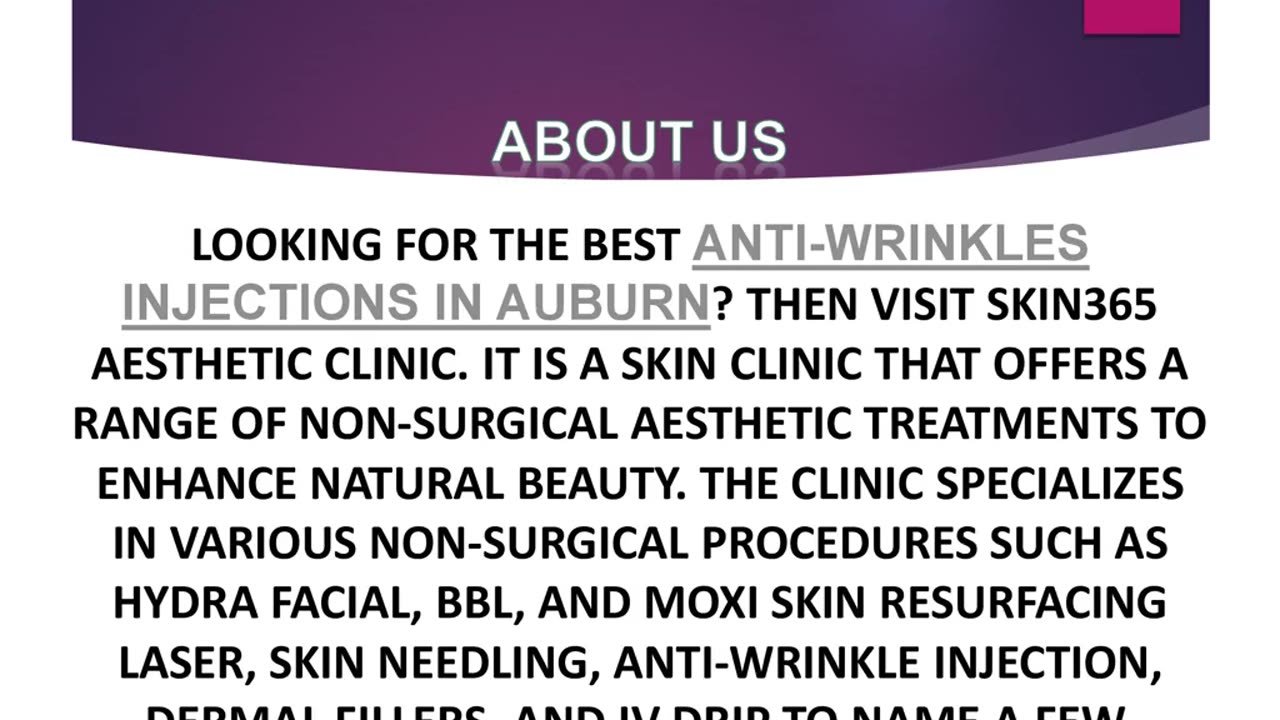 Best Anti-Wrinkles Injections in Auburn