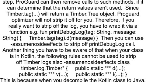 How to strip logs with Timbertagd format using ProGuard