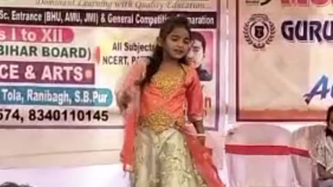 Dance of Cute girl on stage