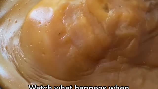 See what happens when I dip the chicken in the mashed potatoes