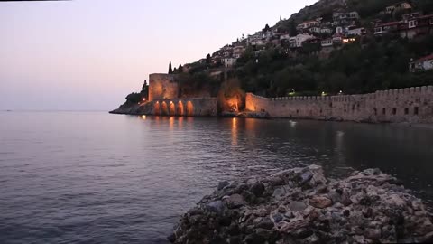 Natural relaxing with evening at sea videos
