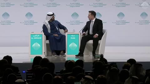 Mohammad Al Gergawi in a conversation with Elon Musk during WGS17