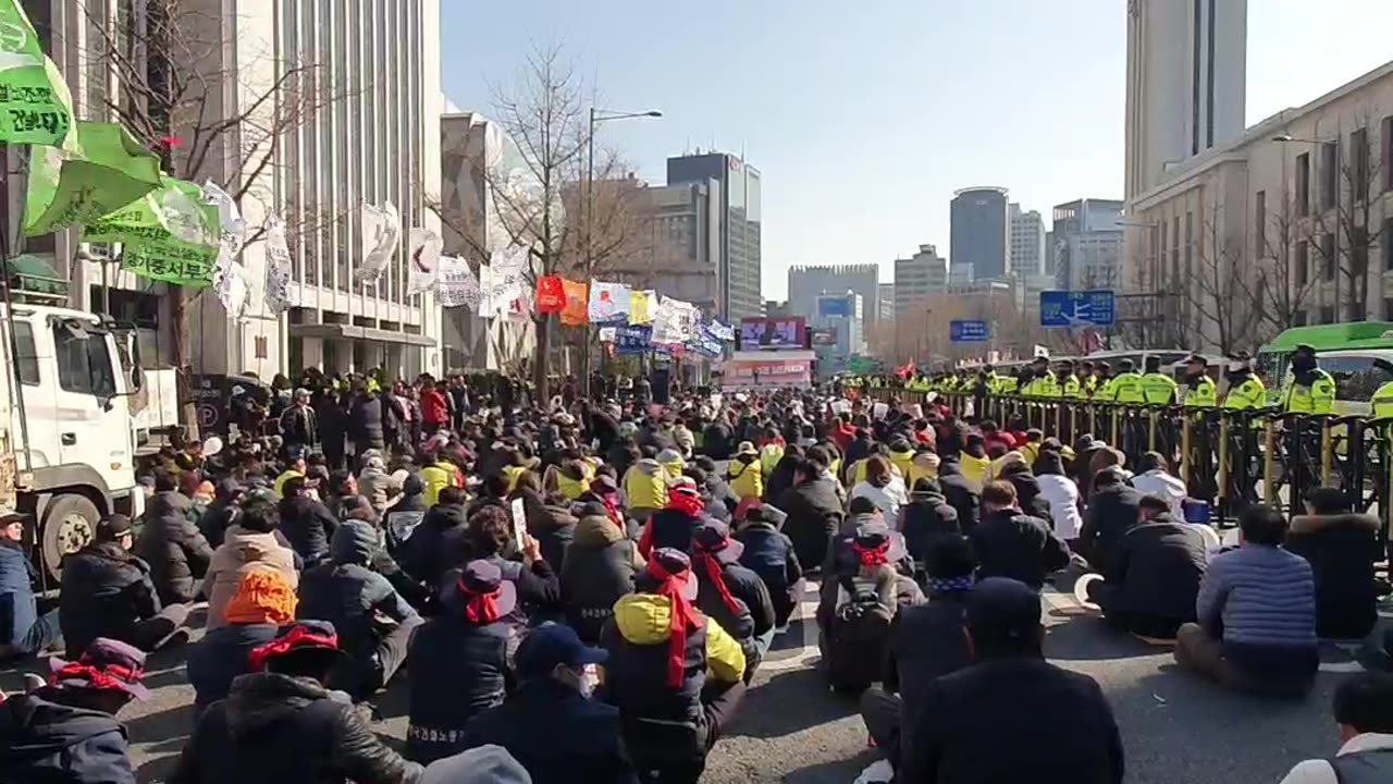 240309.. 민노총 진보당 남로당 집회 소리없고 영상만