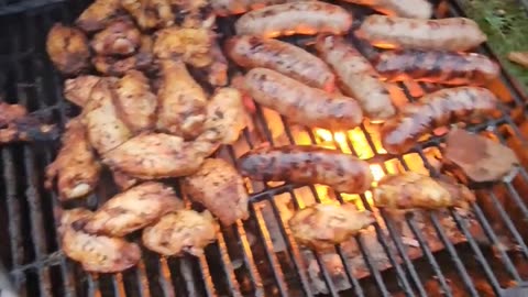 Chicken Wings and Brats.
