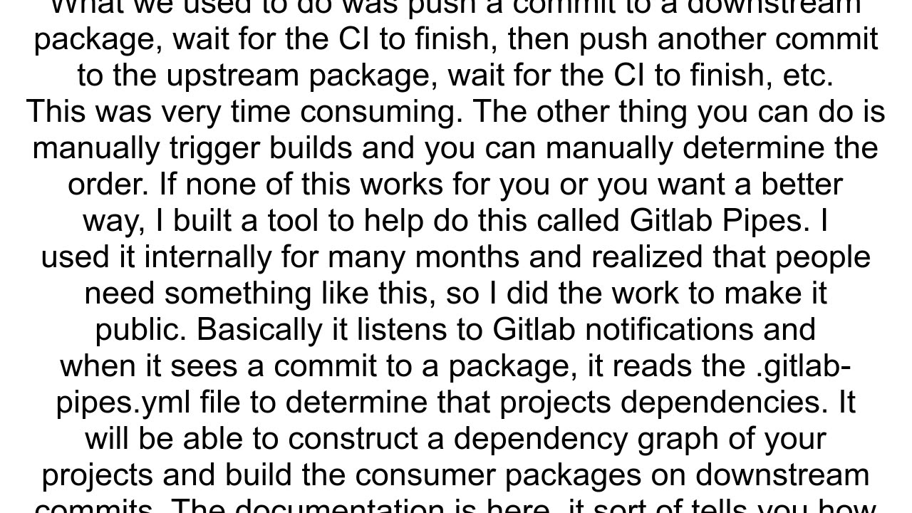 GitlabCI multiprojectpipeline