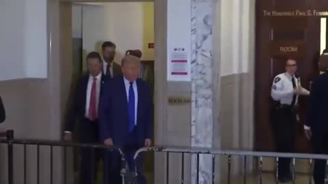 #Trump Steps Out of Court Room to Congratulate Mike Johnson on #SpeakerOfHouse win.