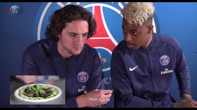 PARIS SAINT-GERMAIN PLAYERS TRY ASIAN FOOD