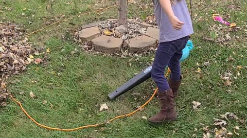 She's old enough to rake