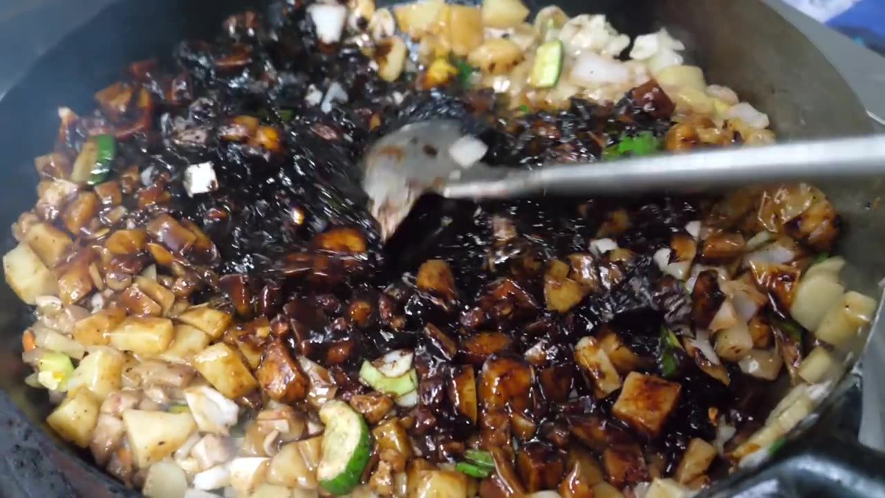 Korean black noodle ( Jjajangmyeon) -Korean street food