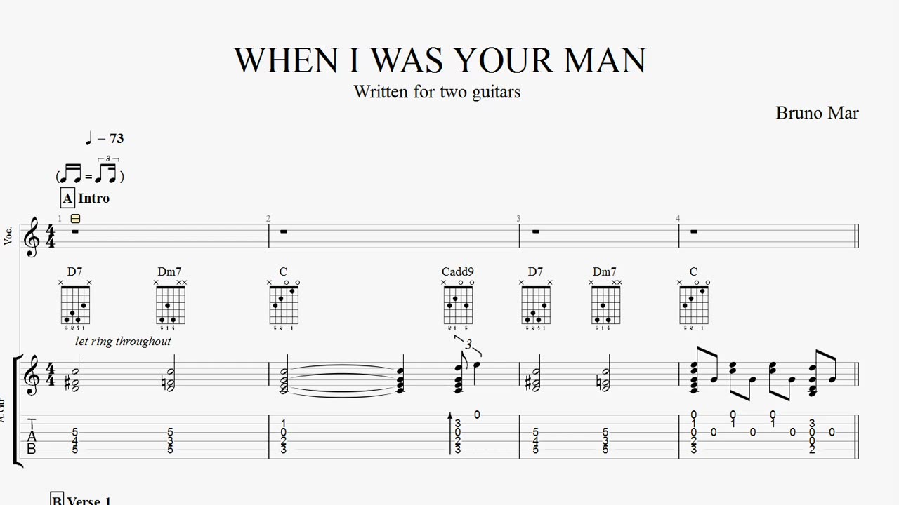 How to play When I was You Man on guitar