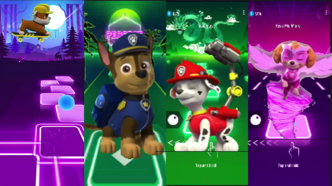 Paw Patrol Rubble VS Chase VS Marshall VS Sky