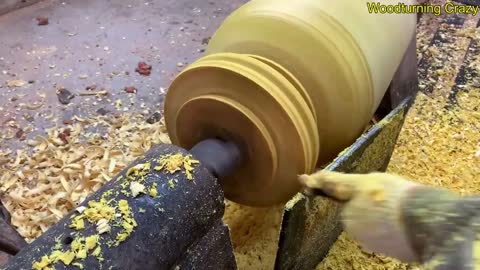 Amazing Woodturning Crazy - Great Hand Crafting Skills On Wood Lathe
