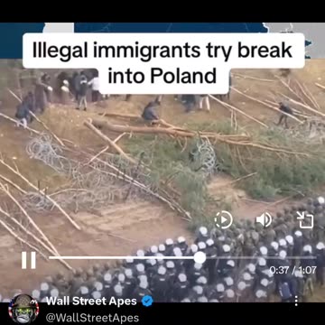 Illegal aliens trespassers trying to enter Poland