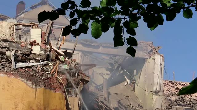 Sloviansk firefighters search for strike survivors