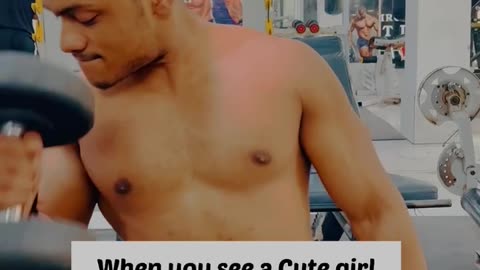 When you see a cute girl with chapri boy #cutegirl #chapriboy #dumbboy #cutegymgirl