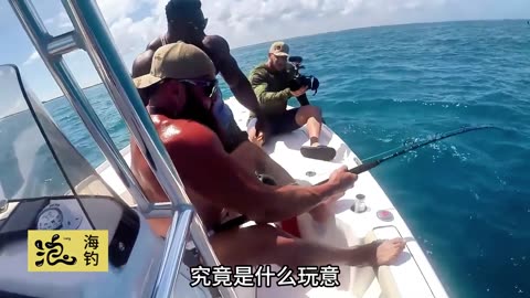 A man caught a bluefin tuna, but was attacked by a giant creature in the sea,
