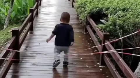 He is teaching his kid
