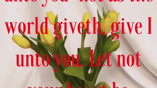 Peace I leave with you, my peace I give unto you: