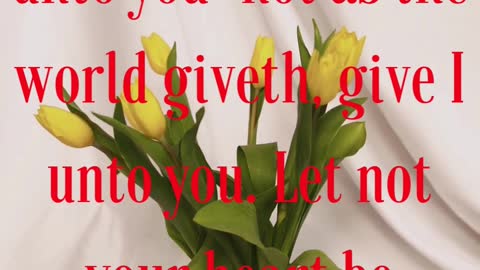 Peace I leave with you, my peace I give unto you: