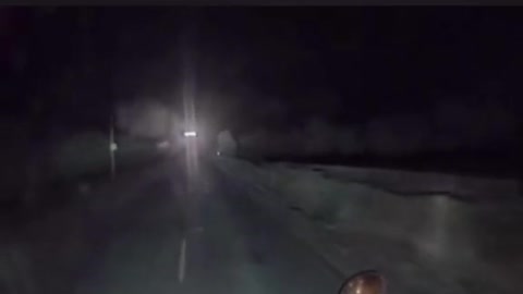 A man finds a strange flying saucer while driving.