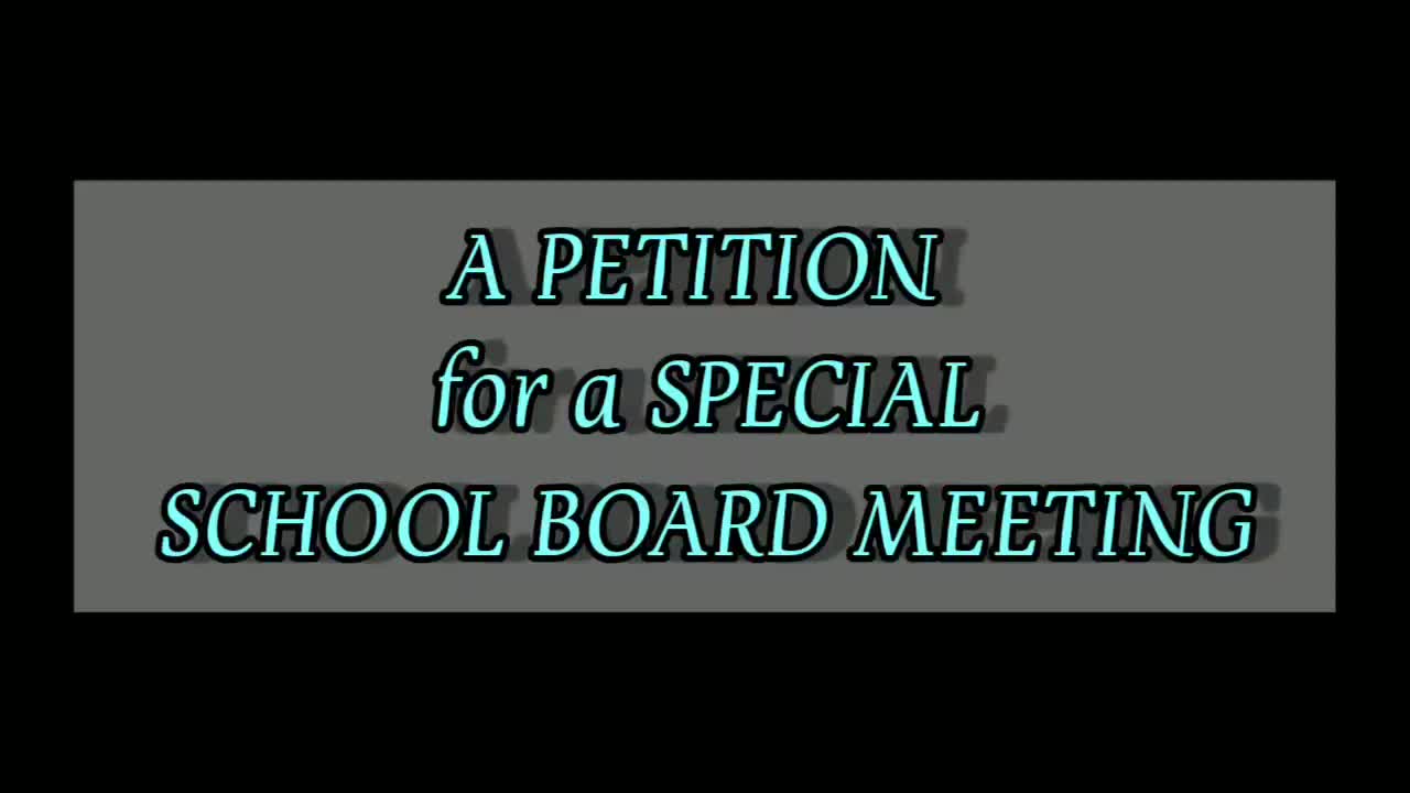 How to: Special School Board Meeting