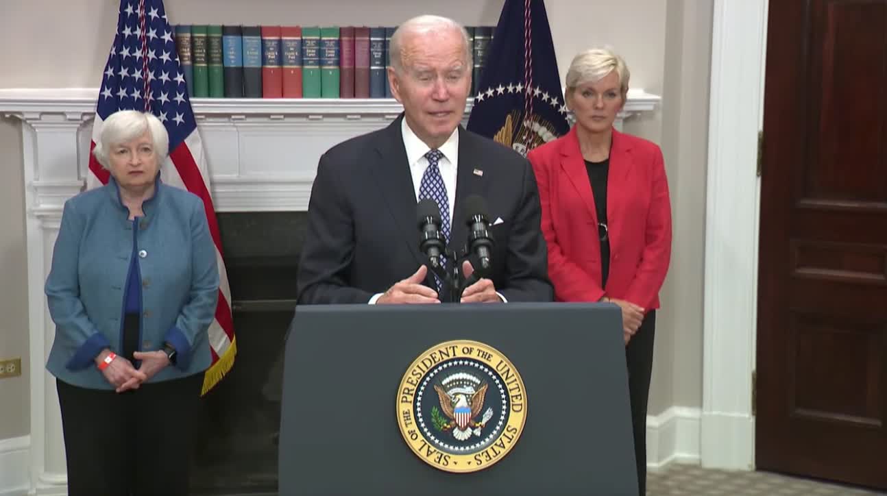 Biden says the record profits of oil companies are "a windfall of war"