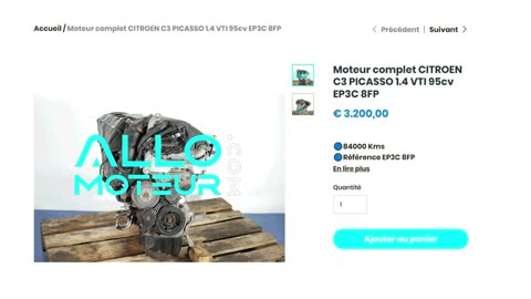 ALLOMOTEUR.COM - Moteur complet CITROEN C3 PICASSO 1.4 VTI 95cv EP3C 8FP