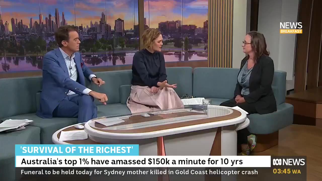 Oxfam Inequality Report 2023 - Anthea Spinks Interview ABC News Breakfast