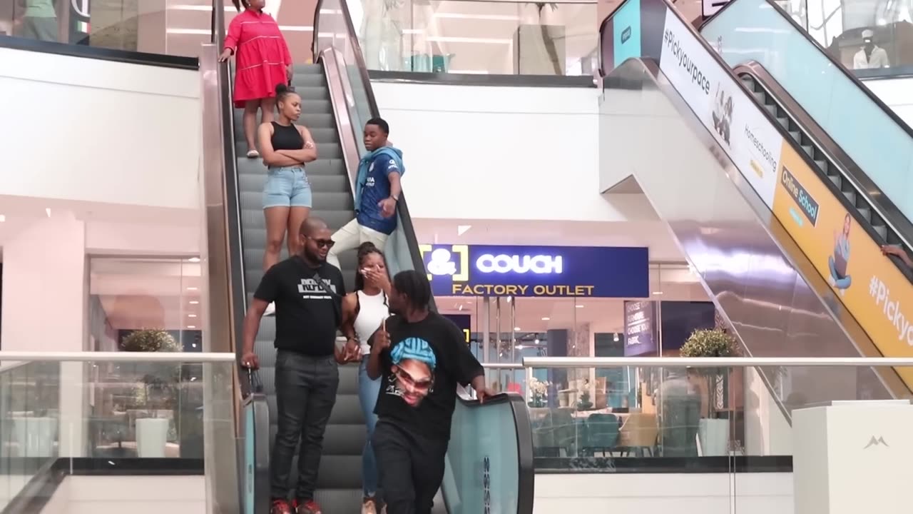 MAN THONG PRANK ON THE ESCALATOR