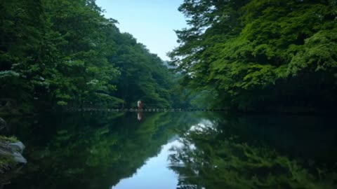 Birds sounds with calm music in a beautiful landscape