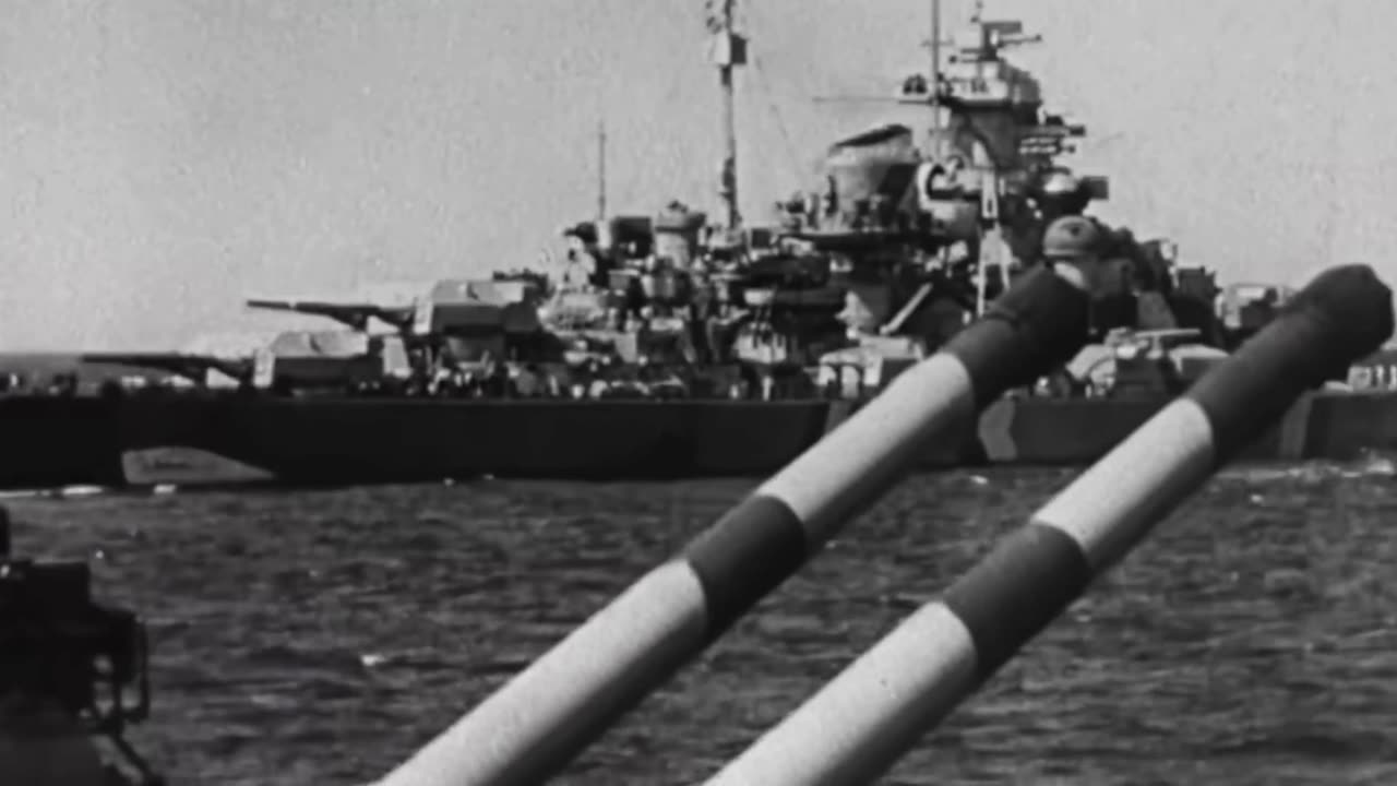 Bismarck- THE PRINZ EUGEN FILM The Battle of the Denmark Strait. Sound added.